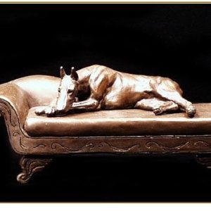 Doberman - Sleeping on Chaise Lounge
