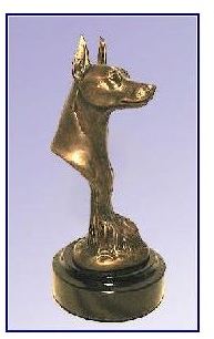 Miniature Pinscher Dog - Bronze Bust