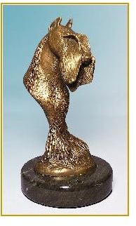 Miniature Schnauzer Dog - Bronze Bust
