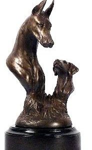 Doberman - Foundry Bronze - Adult and Pup Bust