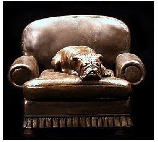 Bulldog- Sleeping On Chair