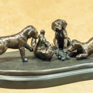 Weimaraner - Four Pups on Rug Base
