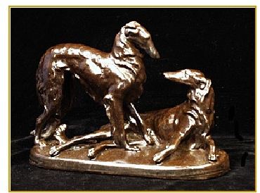 Borzoi - Reproduction of Antique Pair of dogs