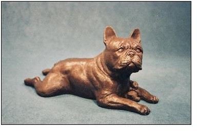 French Bulldog - Large Lying Frenchie and Toy