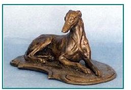 Greyhound Dog - Lying on Deco Base